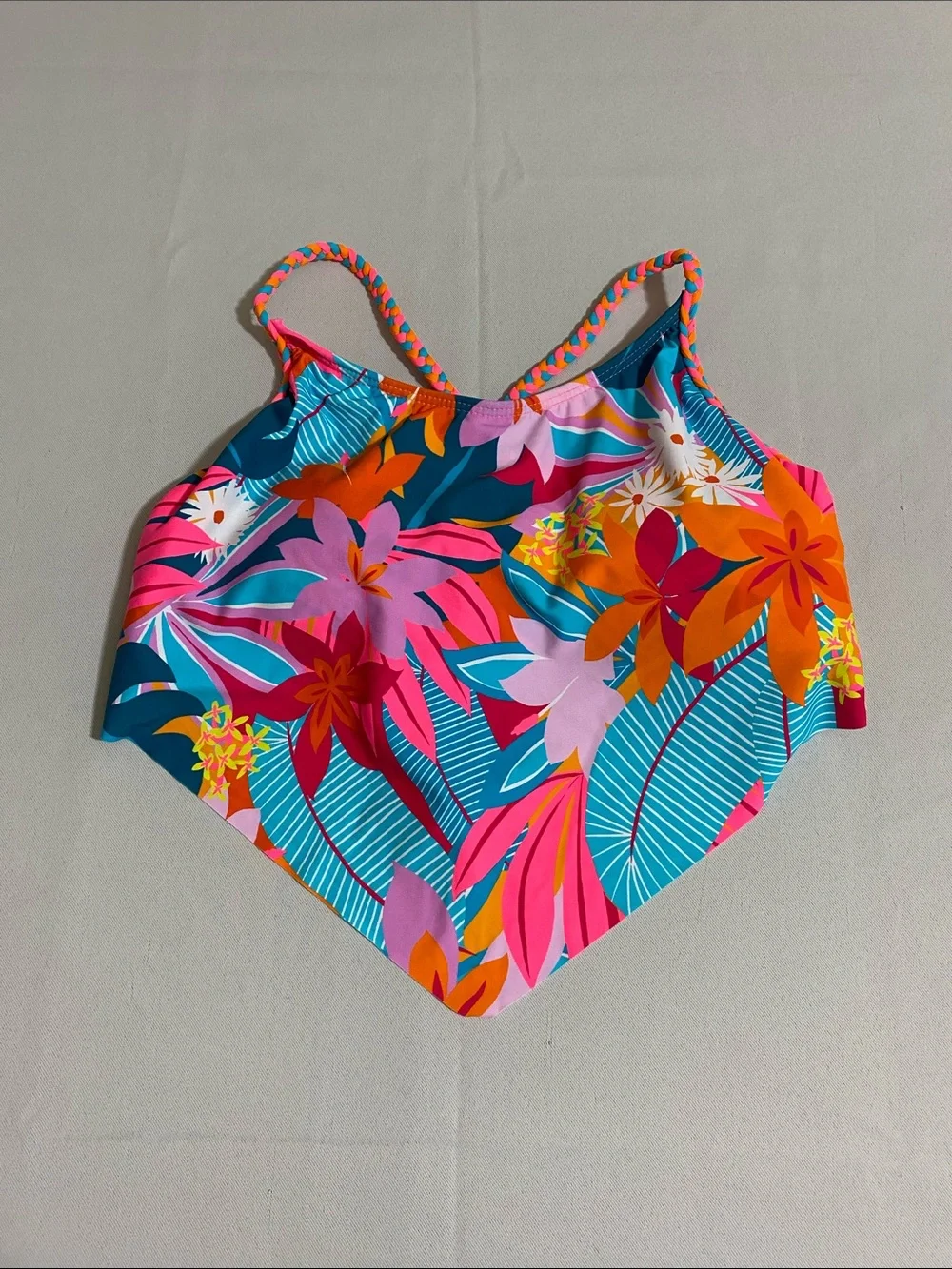 HOBIE Girls Aloha Tropics Bikini Set w Scarf Style Top Youth Girls Size 14